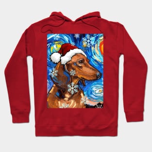 Brown Short Hair Dachshund Santa Hoodie